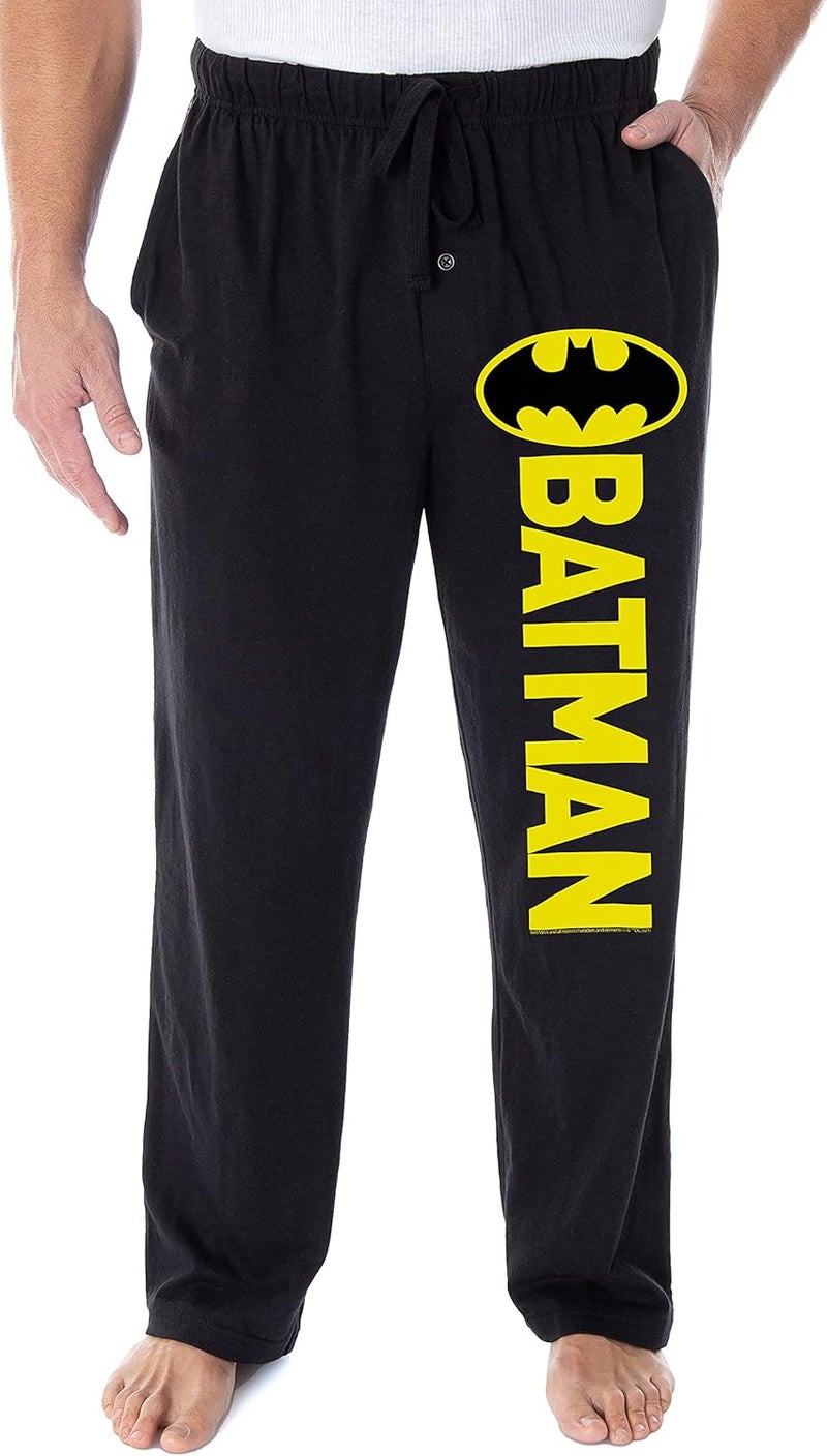 INTIMO DC Comics Men's Batman Pajama Pants Classic Bat Logo Loungewear Sleep Pants - Image 1